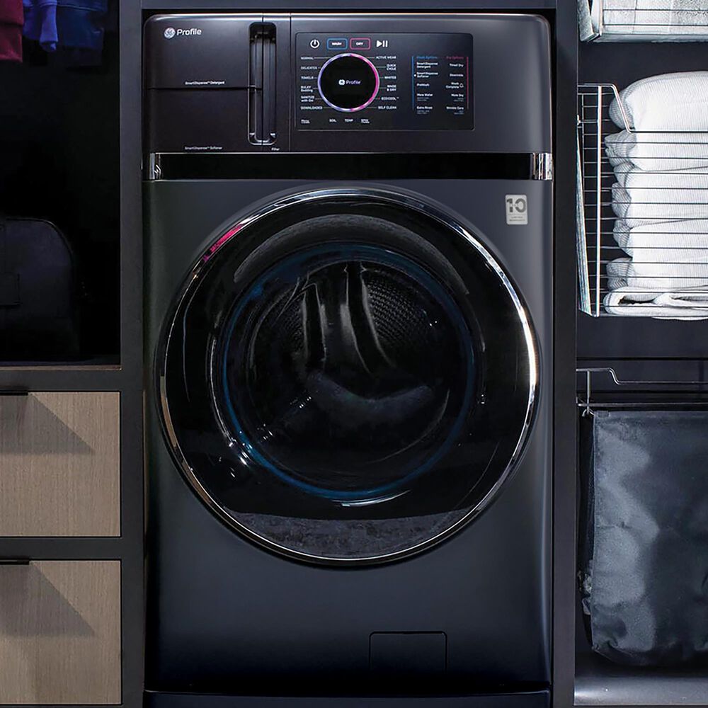 GE Profile 4.8 Cu. Ft. Smart Front Load Combo Washer/Dryer in Sapphire Blue, , large