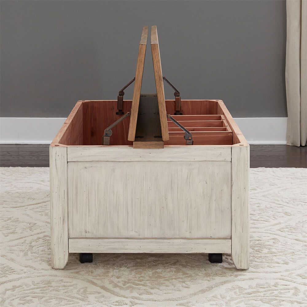 Belle Furnishings Farmhouse Reimagined Storage Trunk in White, , large