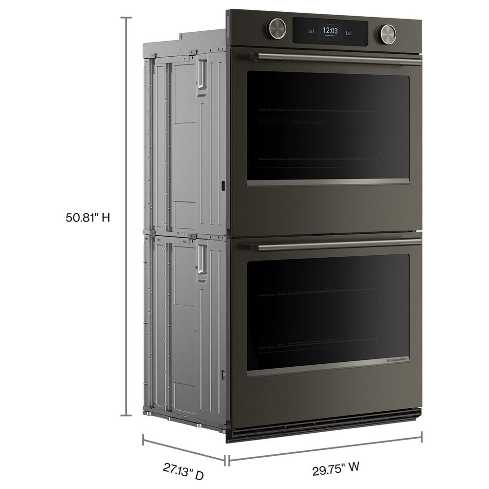 KitchenAid 30&quot; Smart Double Wall Oven with Assisted Cook Cycles in Black Ore, , large