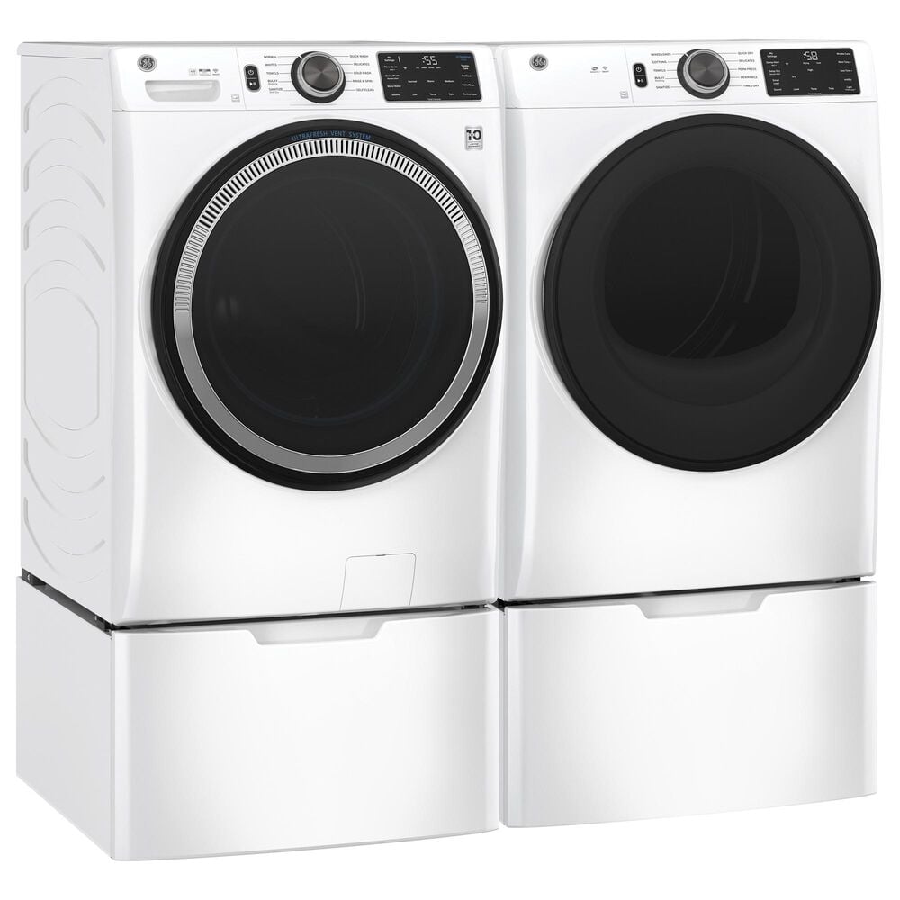GE Appliances 7.8 cu. ft. Capacity Smart Front Load Gas Dryer with Sanitize Cycle - White, , large