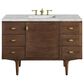 James Martin Vanities Amberly 48" Single Bathroom Vanity in Mid-Century Walnut with 3 cm Victorian Silver Quartz Top and Rectangular Sink, , large