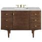 James Martin Vanities Amberly 48" Single Bathroom Vanity in Mid-Century Walnut with 3 cm Victorian Silver Quartz Top and Rectangular Sink, , large