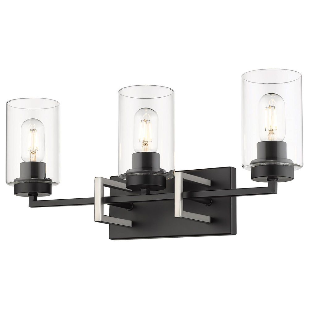 Golden Lighting Tribeca 3-Light Bath Vanity in Matte Black and Pewter, , large