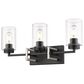 Golden Lighting Tribeca 3-Light Bath Vanity in Matte Black and Pewter, , large
