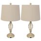 Timberlake 24" Modern Table Lamp with USB Charging Ports and LED Bulbs in Sand (Set of 2), , large