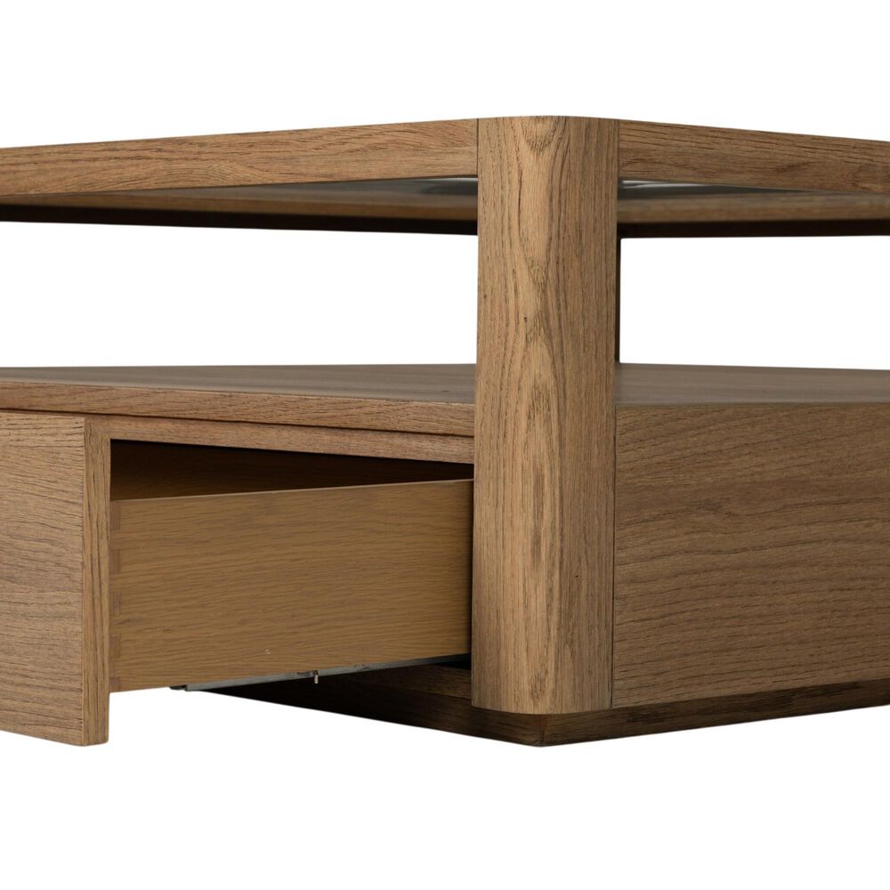 Four Hands Shiloh Coffee Table in Sandy Oak and Clear, , large