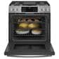 GE Profile 30" Dual Fuel Slide-In Front-Control Range in Fingerprint Resistant Stainless Steel, , large