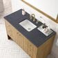 James Martin Vanities Hudson 48" Single Bathroom Vanity in Light Natural Oak with 3 cm Charcoal Soapstone Quartz Top and Rectangular Sink, , large