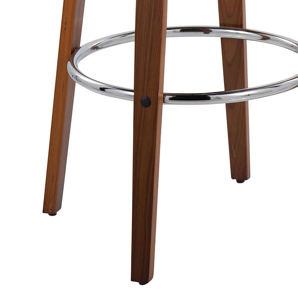 Lumisource Cecina Swivel Barstool with Cream Cushion in Walnut and Chrome &#40;Set of 2&#41;, , large