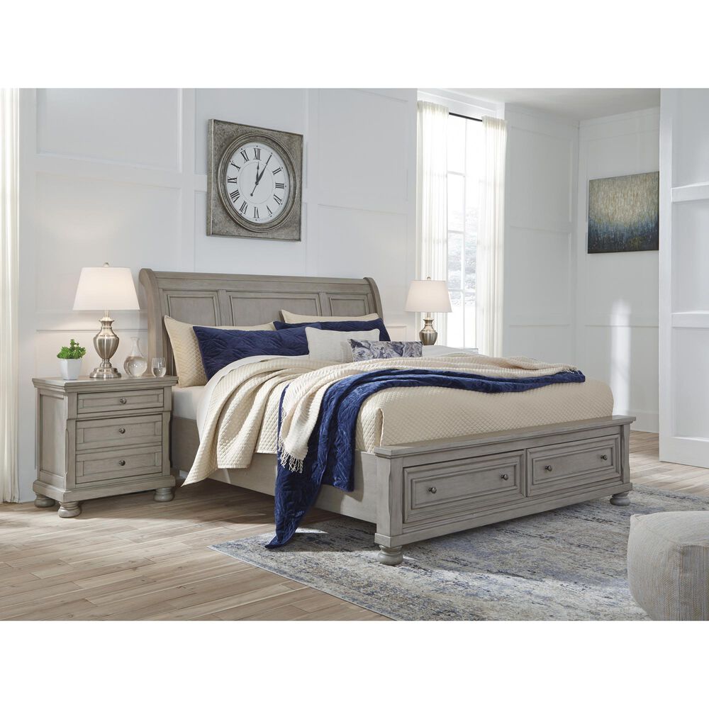 Ashley Lettner 2-Drawer Nightstand in Light Gray, , large