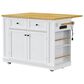 HOMLUX 3-Piece 48" Kitchen Island Set in White, , large