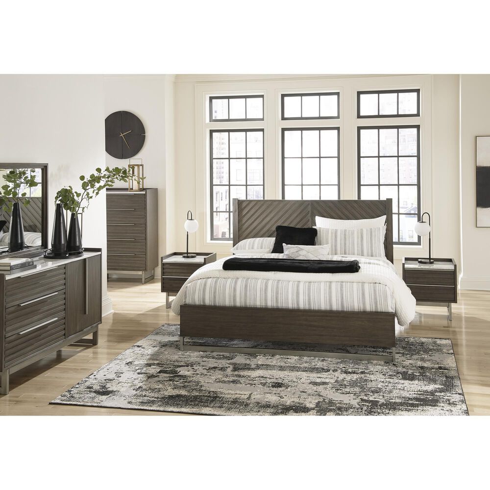 Ashley Arkenton King Panel Bed In Grayish Brown, , large