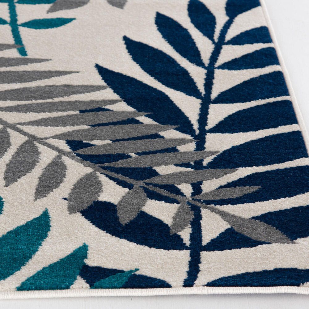 Central Oriental Terrace Tropic Blythew 8&#39;8&quot; x 11&#39;10&quot; Cloud and Metal Area Rug, , large