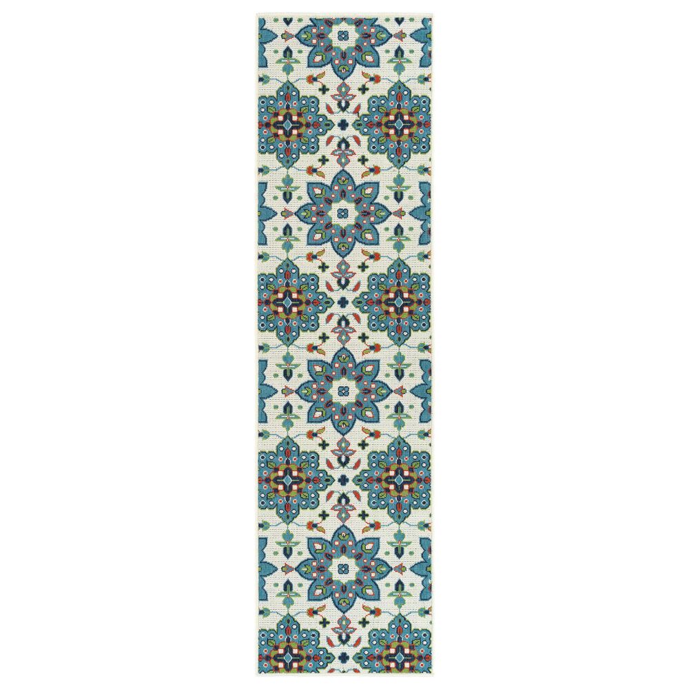 Kaleen Rugs Sunice 2"2" x 8" Light Blue and Ivory Runner, , large