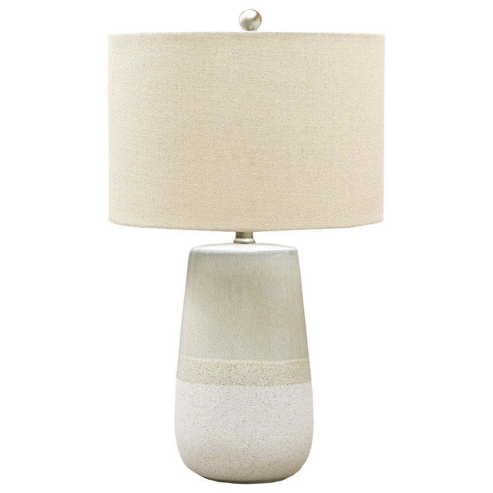 Ashley Shavon Table Lamp in Beige and White, , large
