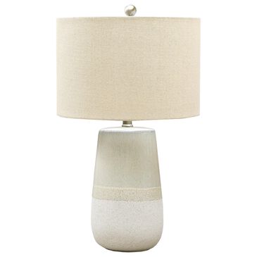 Ashley Shavon Table Lamp in Beige and White, , large