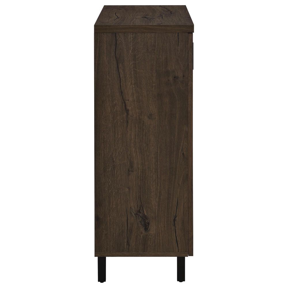 Coaster Brixton 6-Shelf Shoe Storage Cabinet in Smoked Oak and Black, , large