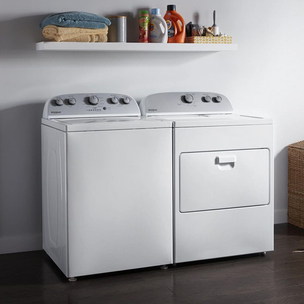 Whirlpool 3.9 Cu. Ft. Top Load Washer and 7.0 Cu. Ft. Electric Dryer Laundry Pair in White, , large