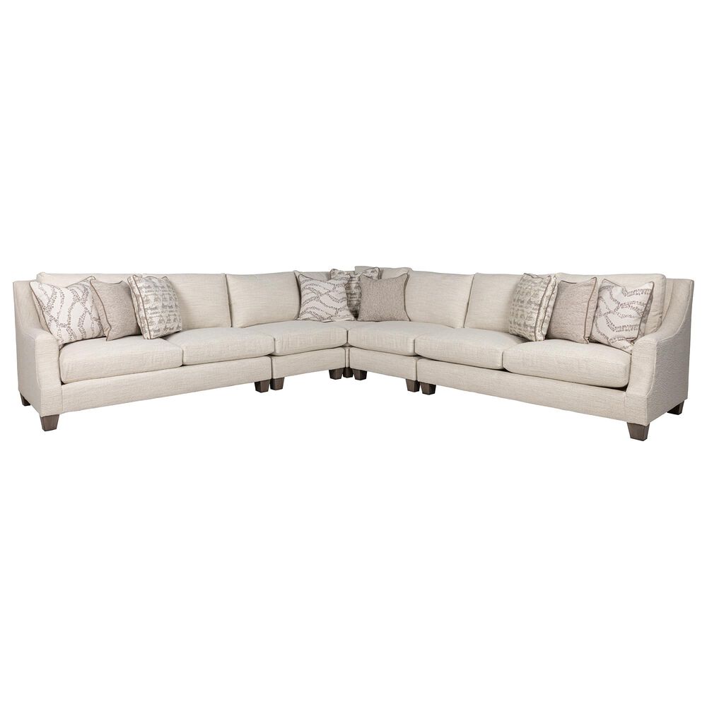 Bernhardt Larson 5Piece Sectional in Merino White Nebraska Furniture