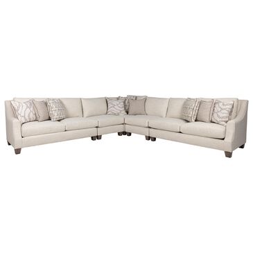 Bernhardt Larson 5-Piece L-Shaped Sectional in Merino White, , large
