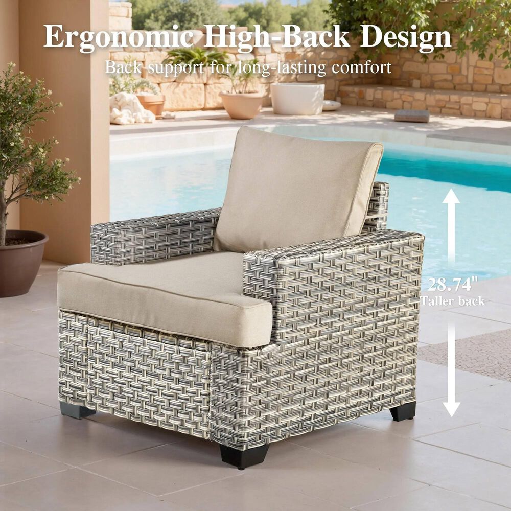 HOMLUX 7-Piece Modular Patio  Conversation  in Beige, , large