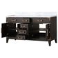 Lexora Home Laurel 60" Double Bathroom Vanity in Brown Oak with White Carrara Marble Top and Rectangular Sinks, , large