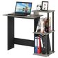 HOMLUX 40" Computer Desk with Open Side Shelves in French Oak Grey and Black, , large