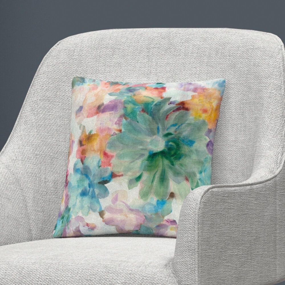 Timberlake Danhui Nai 'Succulent Florals Crop' 16 x 16 Decorative Throw Pillow, , large