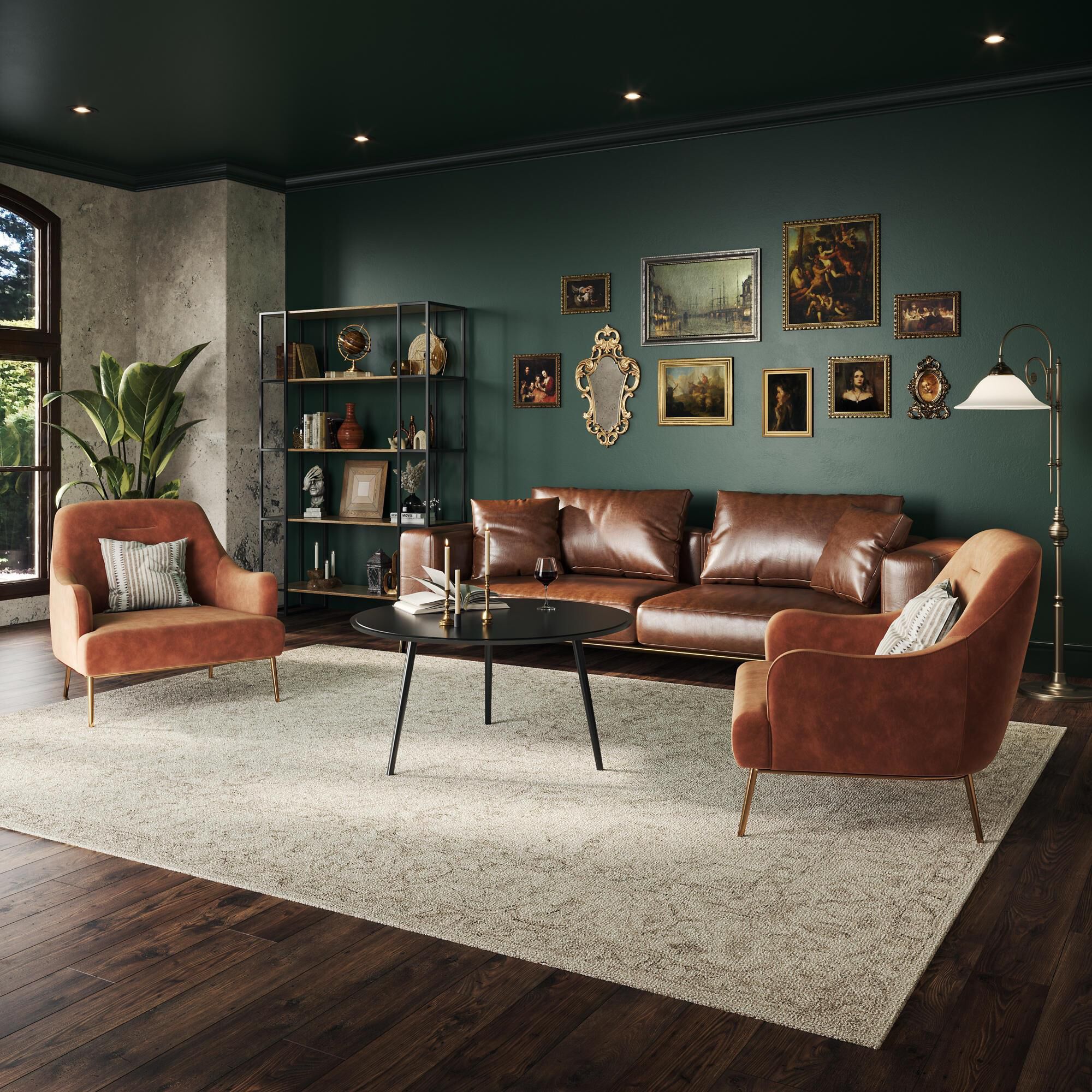 Orange chairs deals for living room