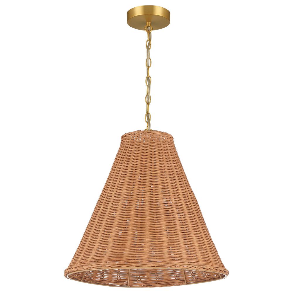 Creative Coop Rosemary 1-Light Small Pendant with Natural Shade, , large
