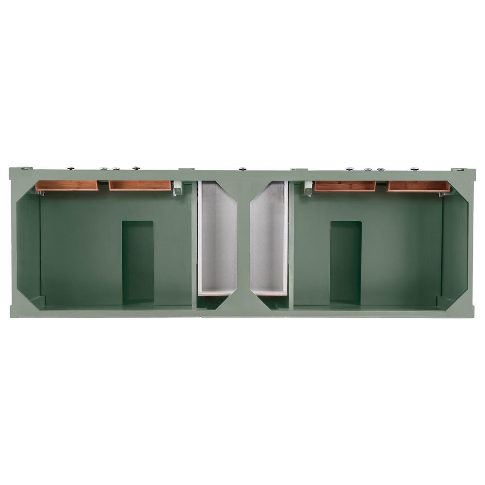 James Martin Vanities Brittany 72" Double Bathroom Vanity in Smokey Celadon with 3 cm Eternal Jasmine Pearl Silestone Top, Rectangular Sinks and FreePower Wireless Charger, , large