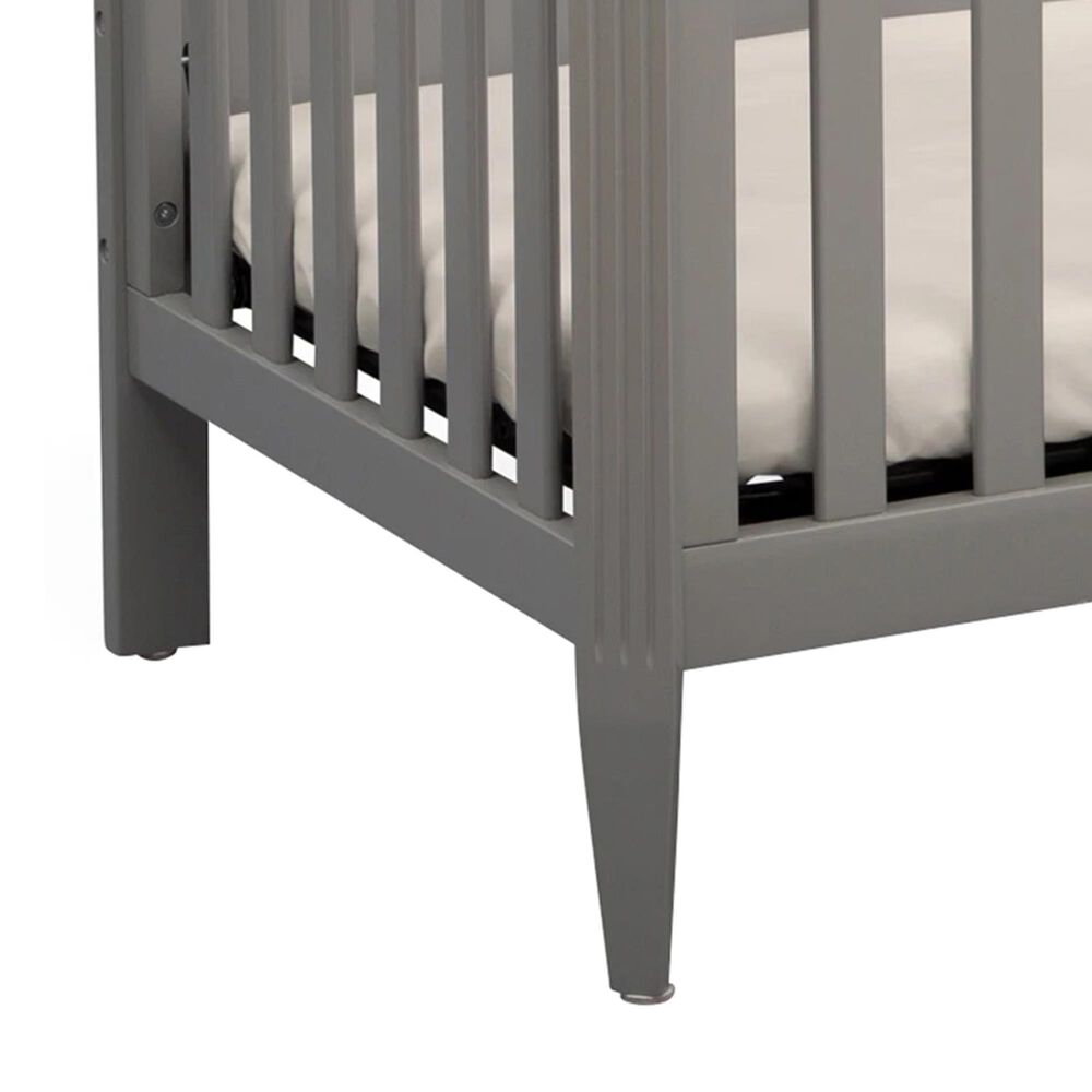 Delta Parker Mini Convertible Baby Crib with Mattress in Gray NFM