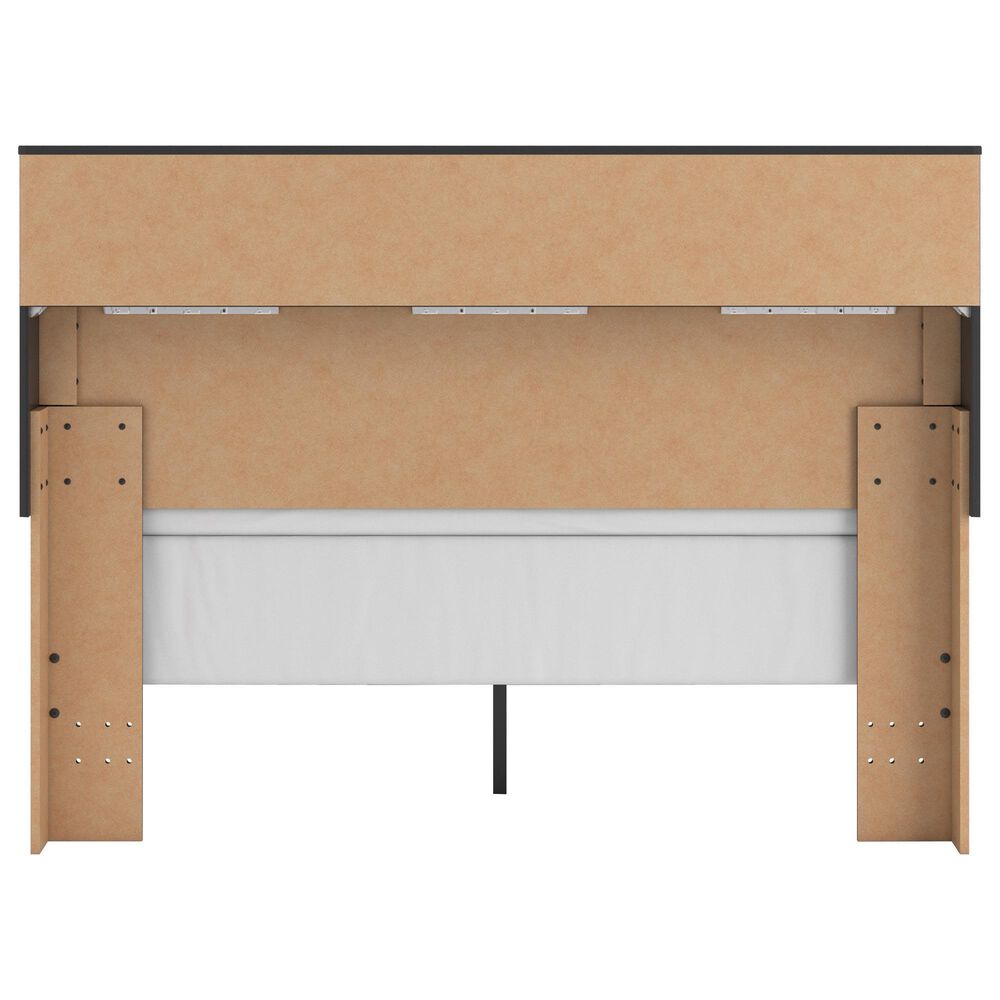 Ashley Broachmyn Queen LED Bookcase Bed in Black and Gray, , large