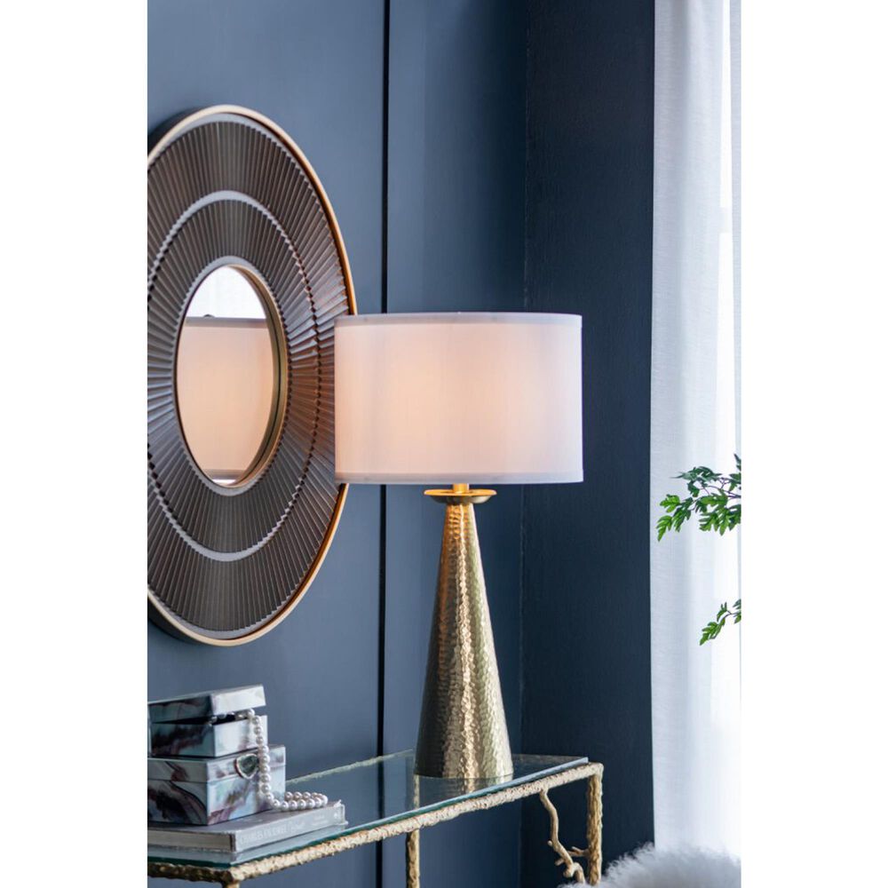 A&amp;B Home Cone Table Lamp with Collapsible Shade in Gold, , large