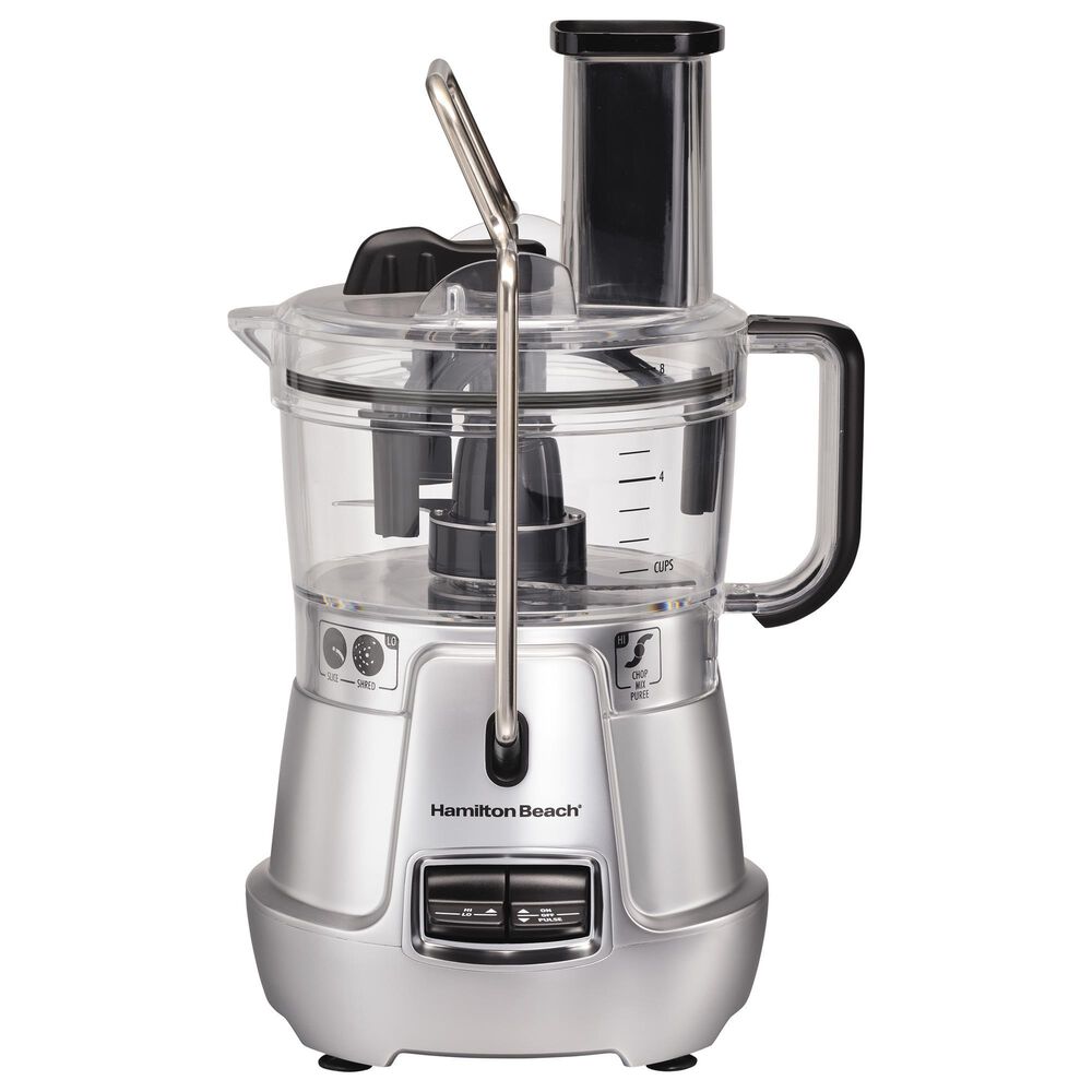 Hamilton Beach 8-Cup Stack and Snap Food Processor with Bowl Scraper and Adjustable Slicing in Silver, , large