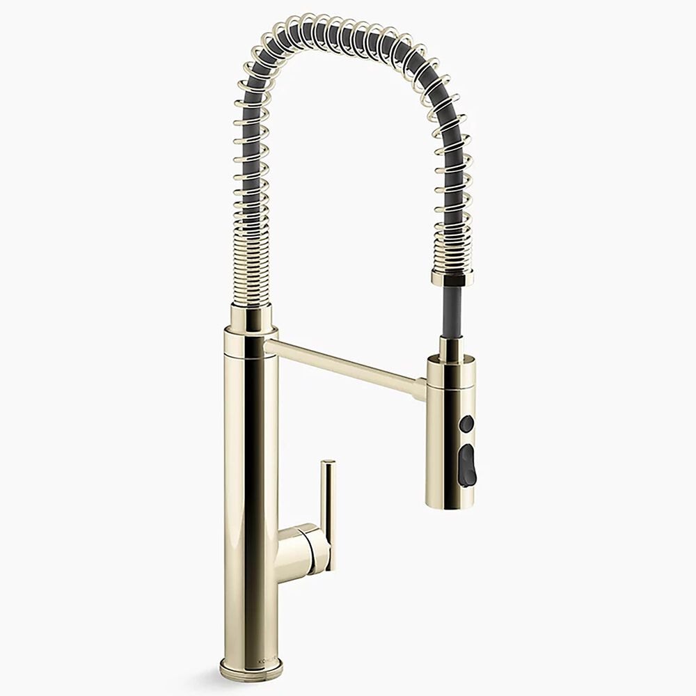 Kohler Purist Semi-Professional Pull-Out Kitchen Sink Faucet in Vibrant French Gold, , large