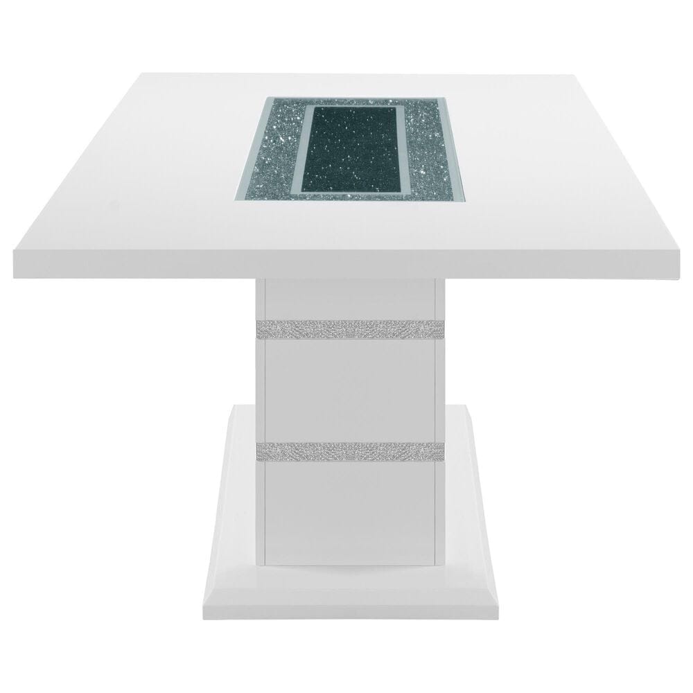 Global Furniture USA Monoco Pedestal Dining Table and 4 Dining Chairs in White, , large
