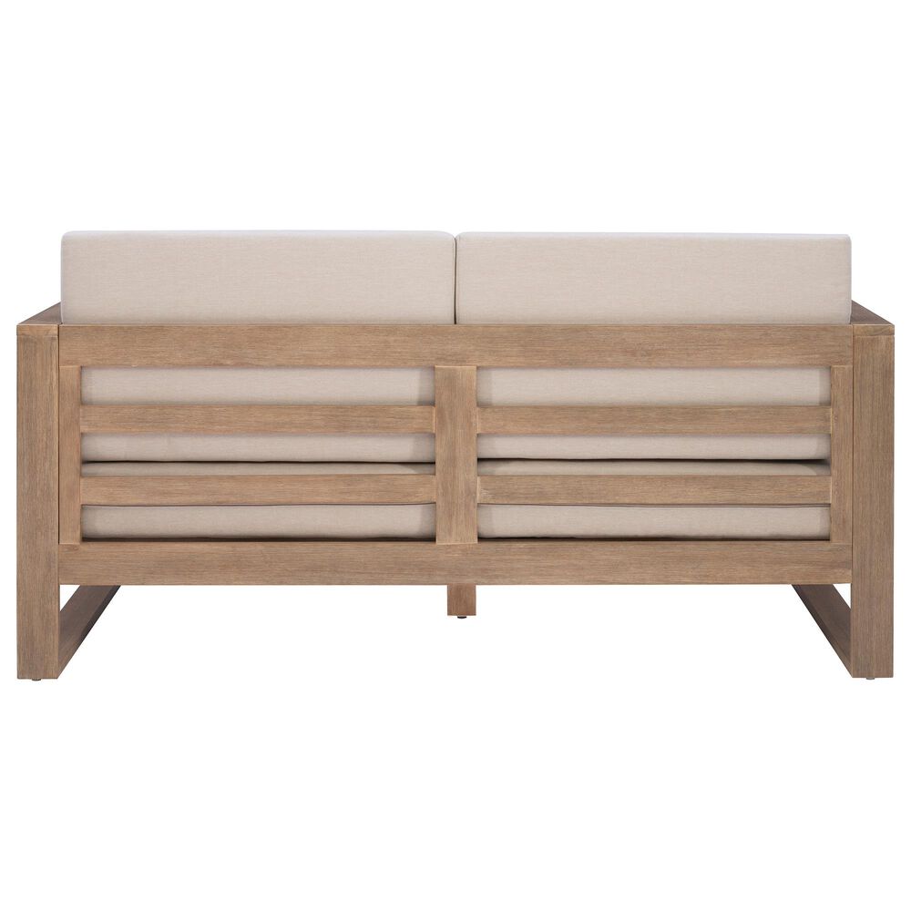 Linon Home Decor Silas 2-Seater Outdoor Sofa with Beige Cushions in Natural, , large