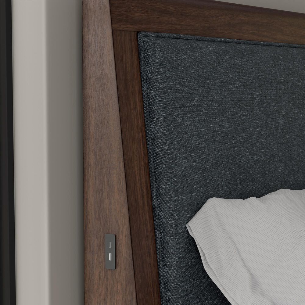 Millenium Dilenno California King Panel Bed in Dark Brown with USB Ports, , large