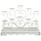 Maple and Jade Pillar 10-Plate Scroll Candelabra in Distressed White, , large