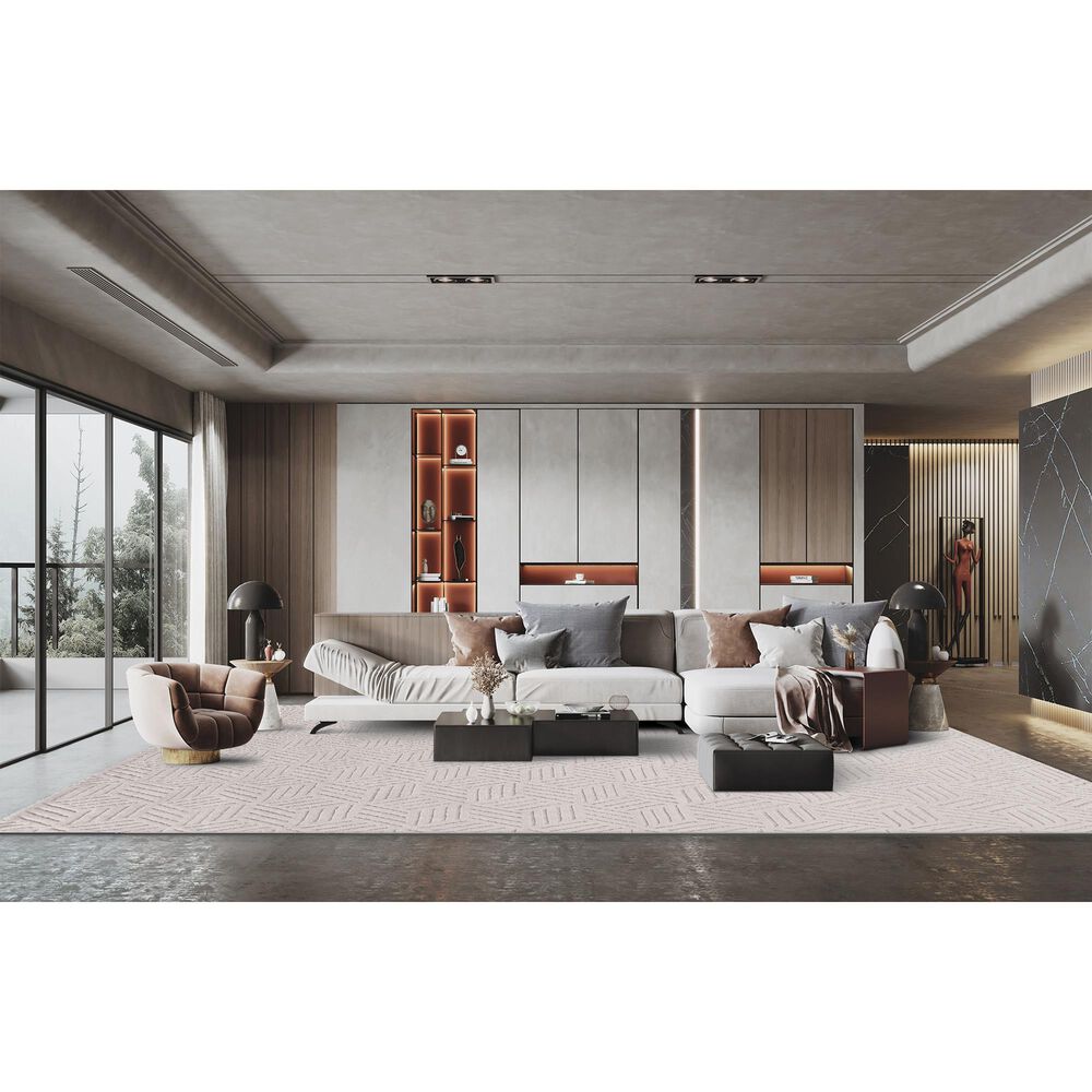 Radici USA Magica 6&#39; x 9&#39; White Area Rug, , large