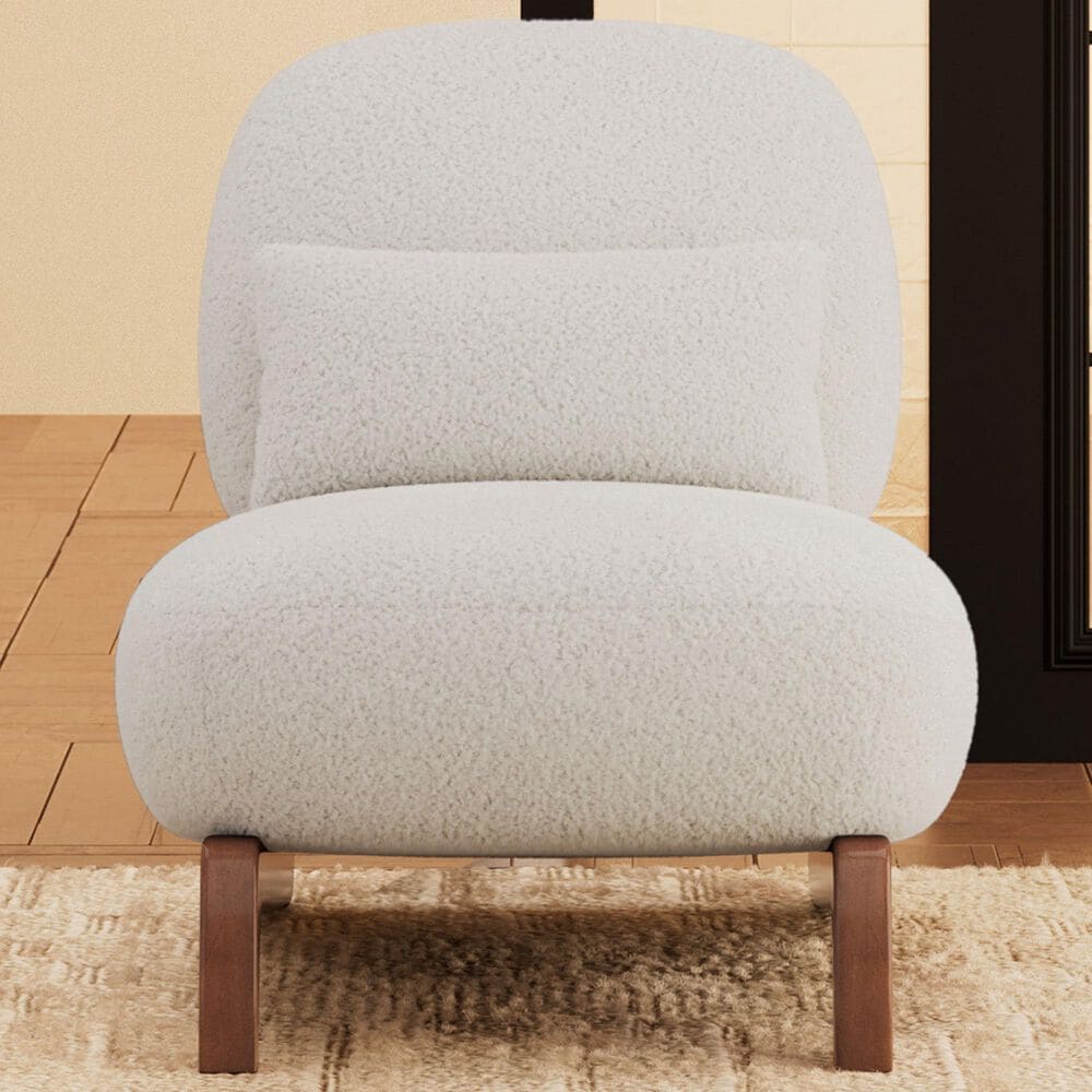 Morden Fort Cloud Boucle Armless Chair in White (Set of 2), , large