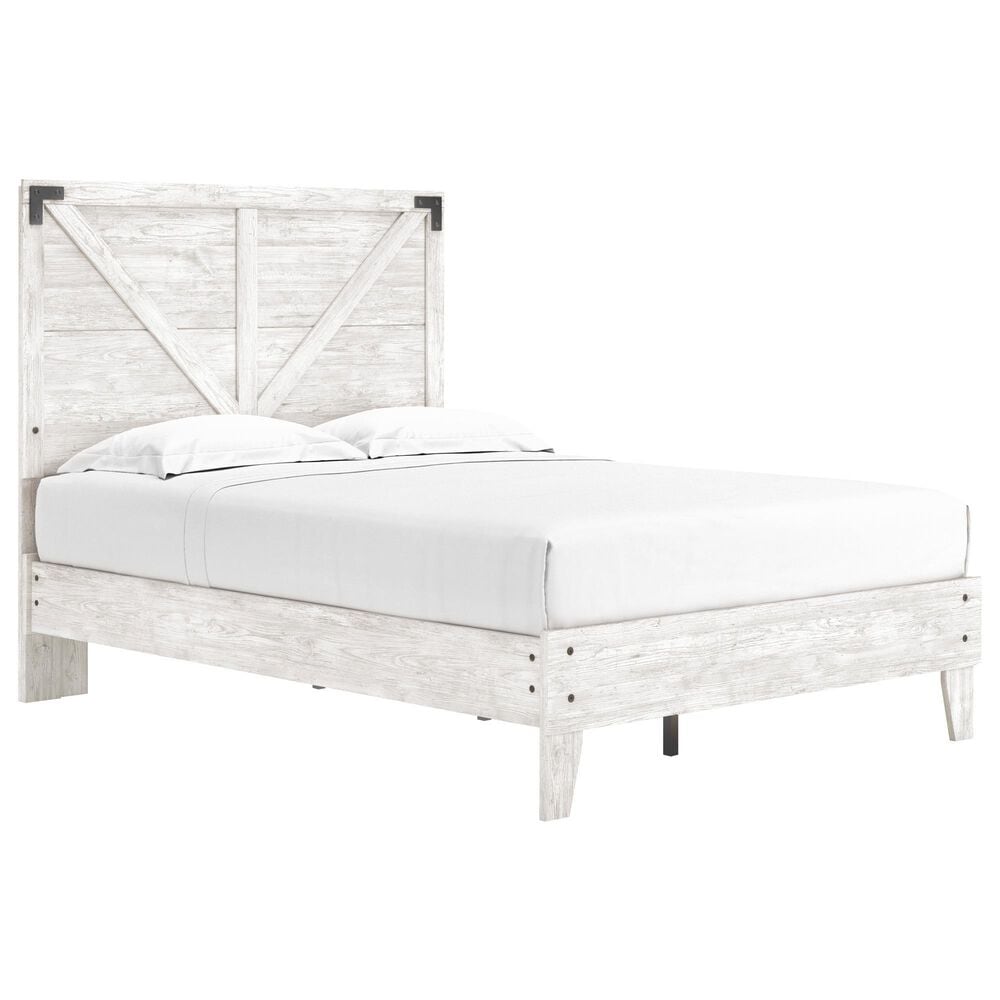 Ashley Shawburn Full Panel Platform Bed in Whitewash/Dark Charcoal, , large