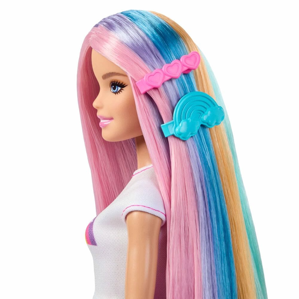 Barbie Rainbow Sparkle Hair Fashion Doll with Extra-Long Hair, , large