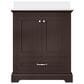 Lexora Home Dukes 30" Single Bathroom Vanity in Espresso with 2 cm White Cultured Marble Top and Rectangular Sink, , large