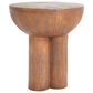 Hearth and Haven Iris Outdoor Round Side Table with 3 Cylindrical Legs in Brown, , large