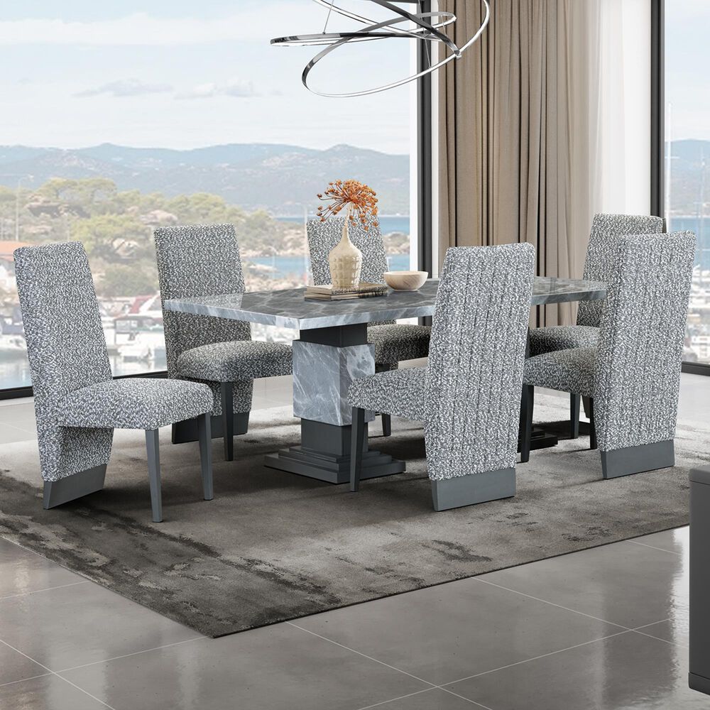 Global Furniture USA 7-Piece Rectangular Dining Set in Grey, , large
