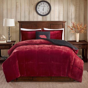 Hampton Park Alton 4-Piece Full/Queen Comforter Set in Red and Black, , large