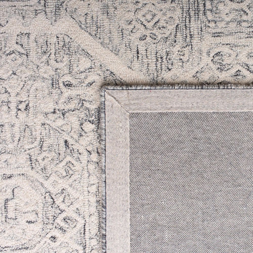 Safavieh Micro-Loop Oriental 7&#39; Square Charcoal and Ivory Area Rug, , large
