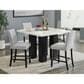 CROWN MARK Parkside 5-Piece Square Dining Set in Black and White, , large